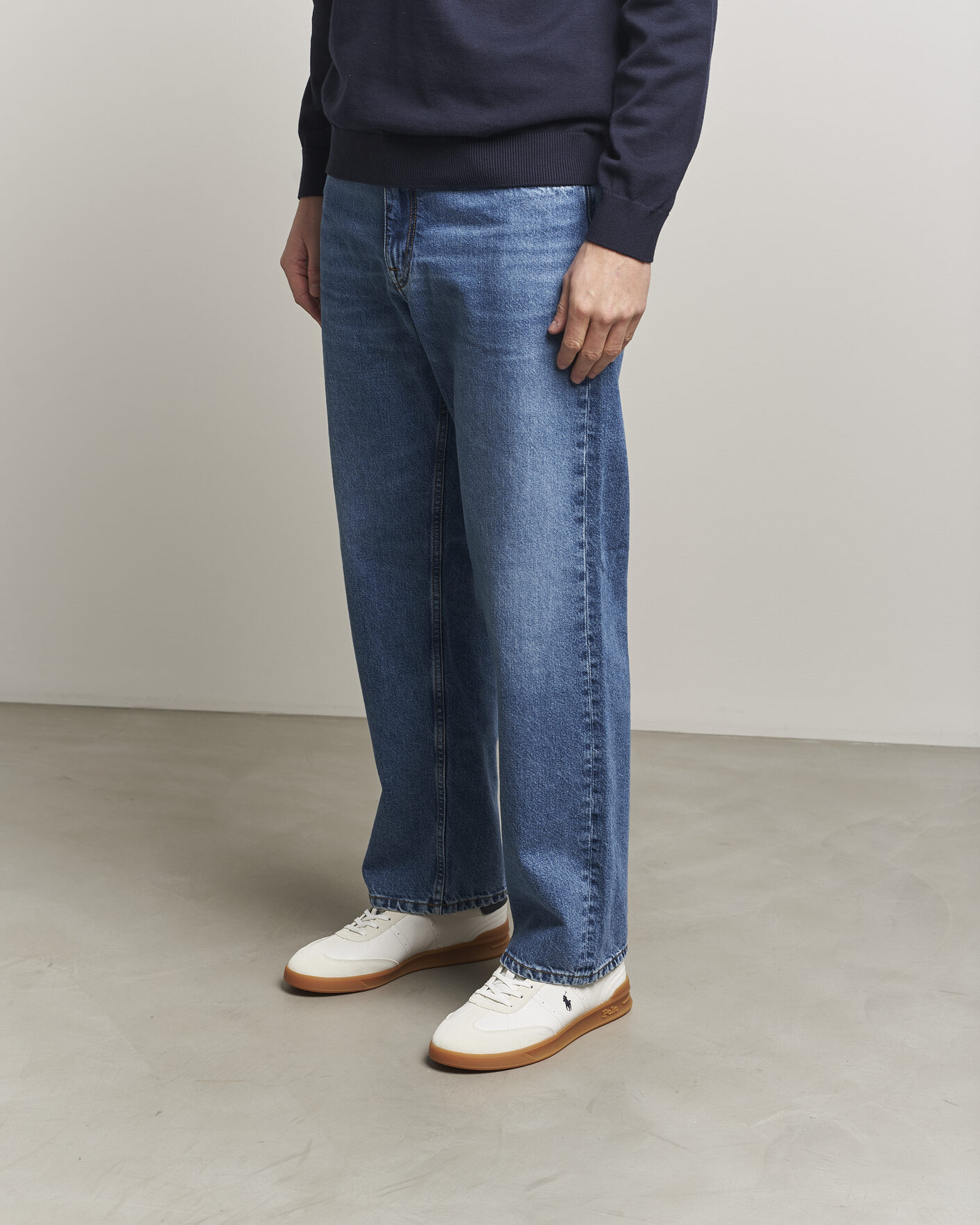 Herre | Sneakers | Polo Ralph Lauren | Aera Leather Sneakers Deckwash White/Navy