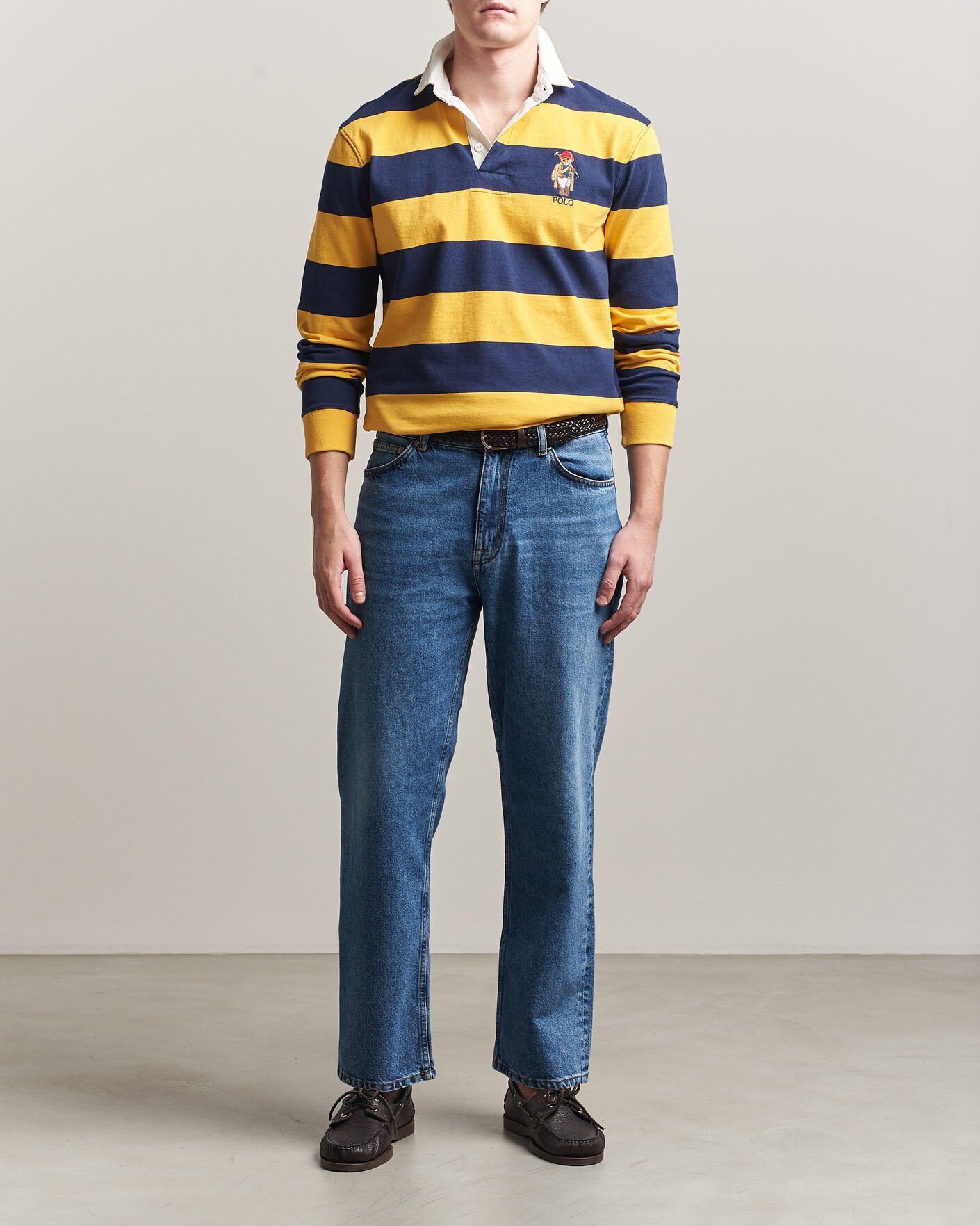 Herre | Trøjer | Polo Ralph Lauren | Jersey Striped Rugger Newport Navy/Gold