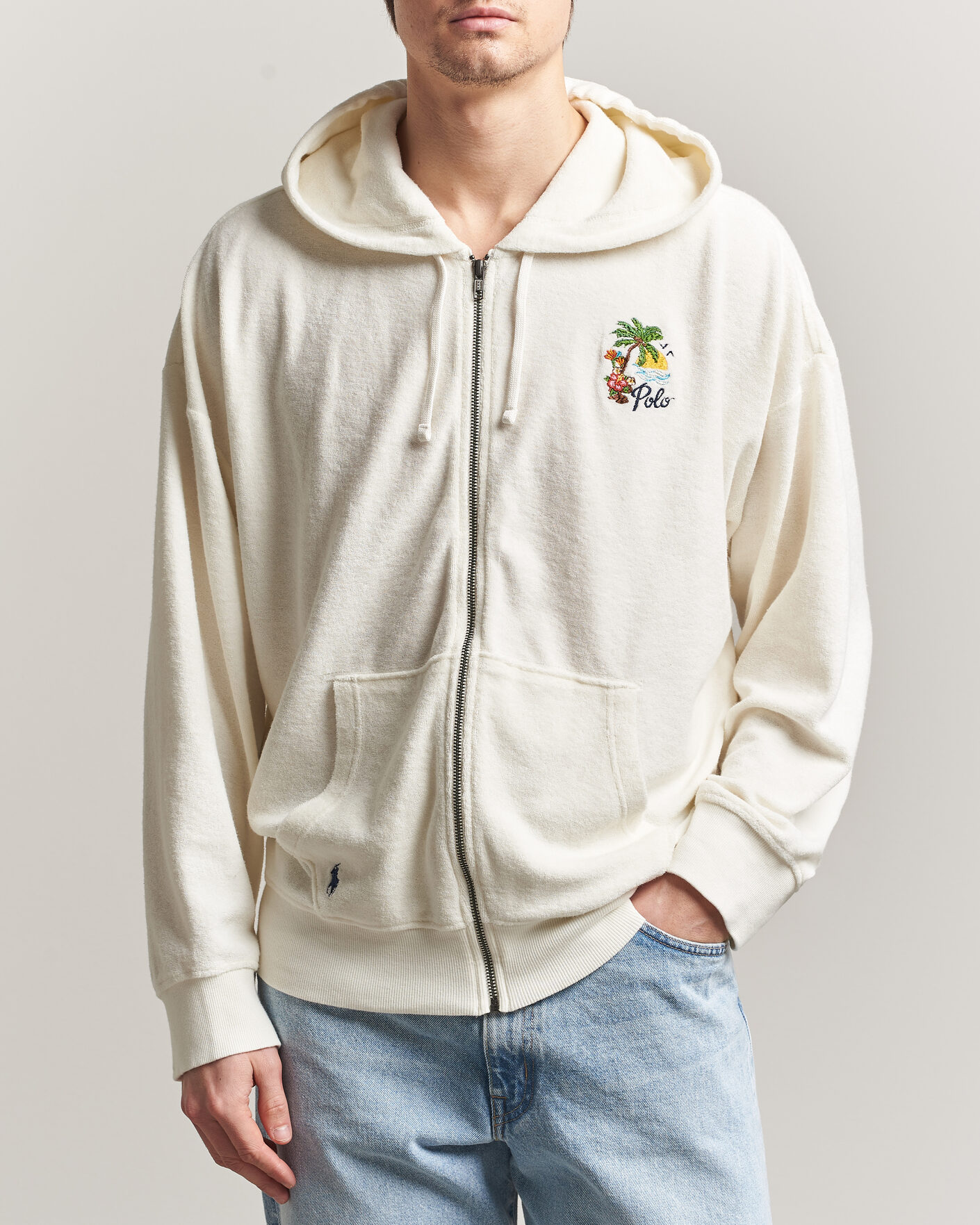 Herre | Trøjer | Polo Ralph Lauren | Cotton Terry Printed Full-Zip Hoodie Nevis