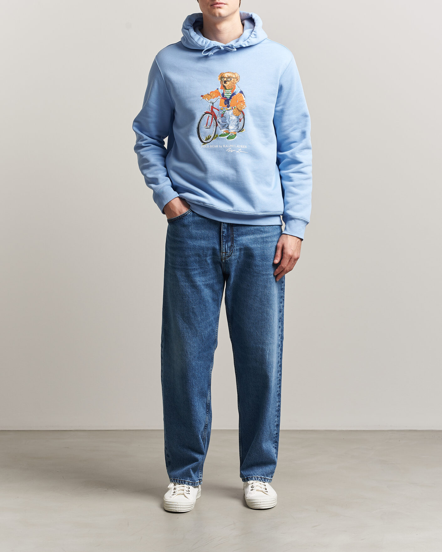 Herre | Trøjer | Polo Ralph Lauren | Fleece Bear Hoodie Austin Blue