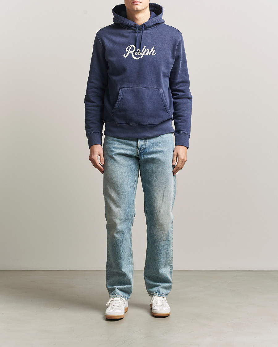 Herre | Trøjer | Polo Ralph Lauren | Vintage Fleece Logo Hoodie Dark Cobalt