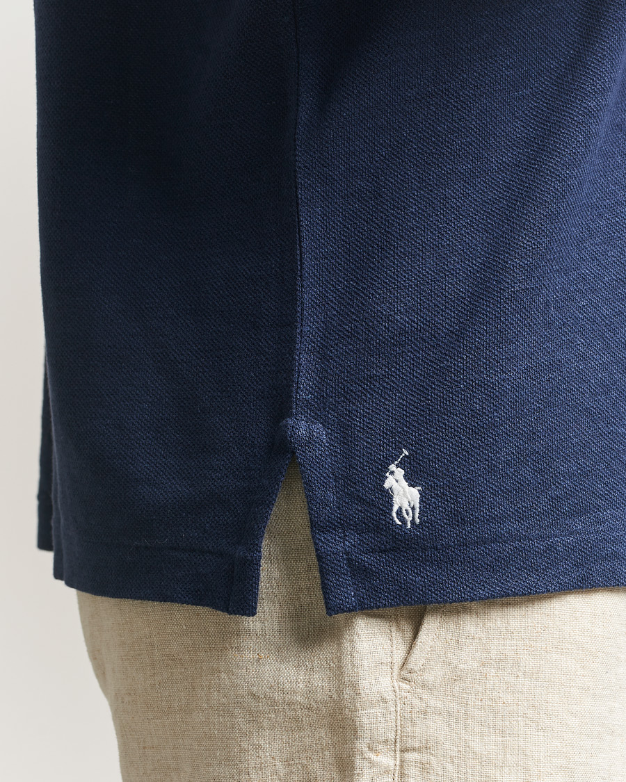 Herre | Polotrøjer | Polo Ralph Lauren | Long Sleeve Linen Polo Newport Navy