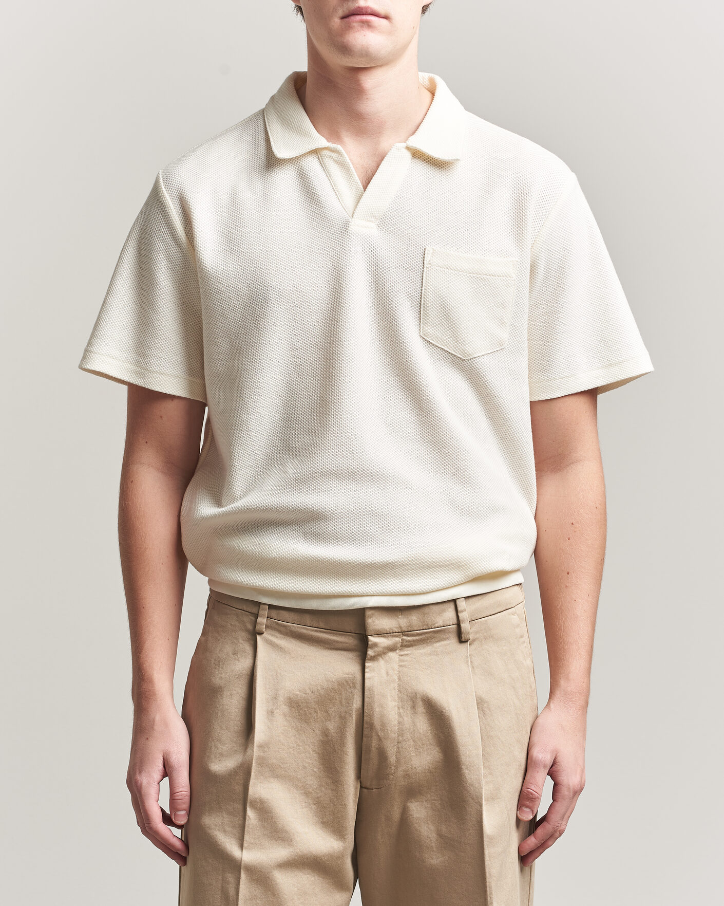 Herre | Polotrøjer | Polo Ralph Lauren | Knitted Polo Pale Cream