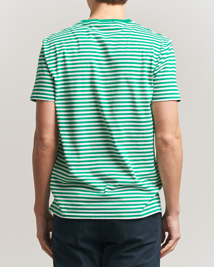 Herre | T-Shirts | Polo Ralph Lauren | Crew Neck Striped T-Shirt Billiard/White