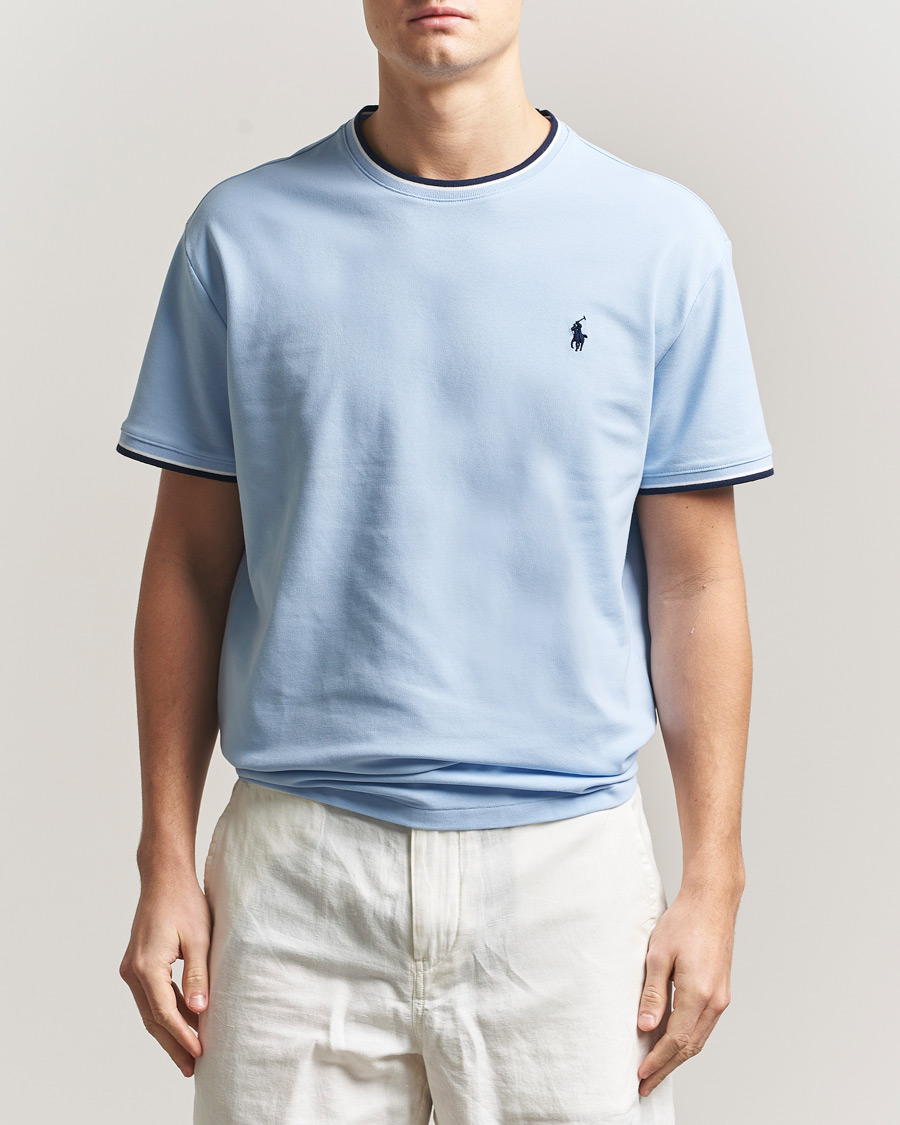 Herre | T-Shirts | Polo Ralph Lauren | Mesh Polo T-Shirt Office Blue