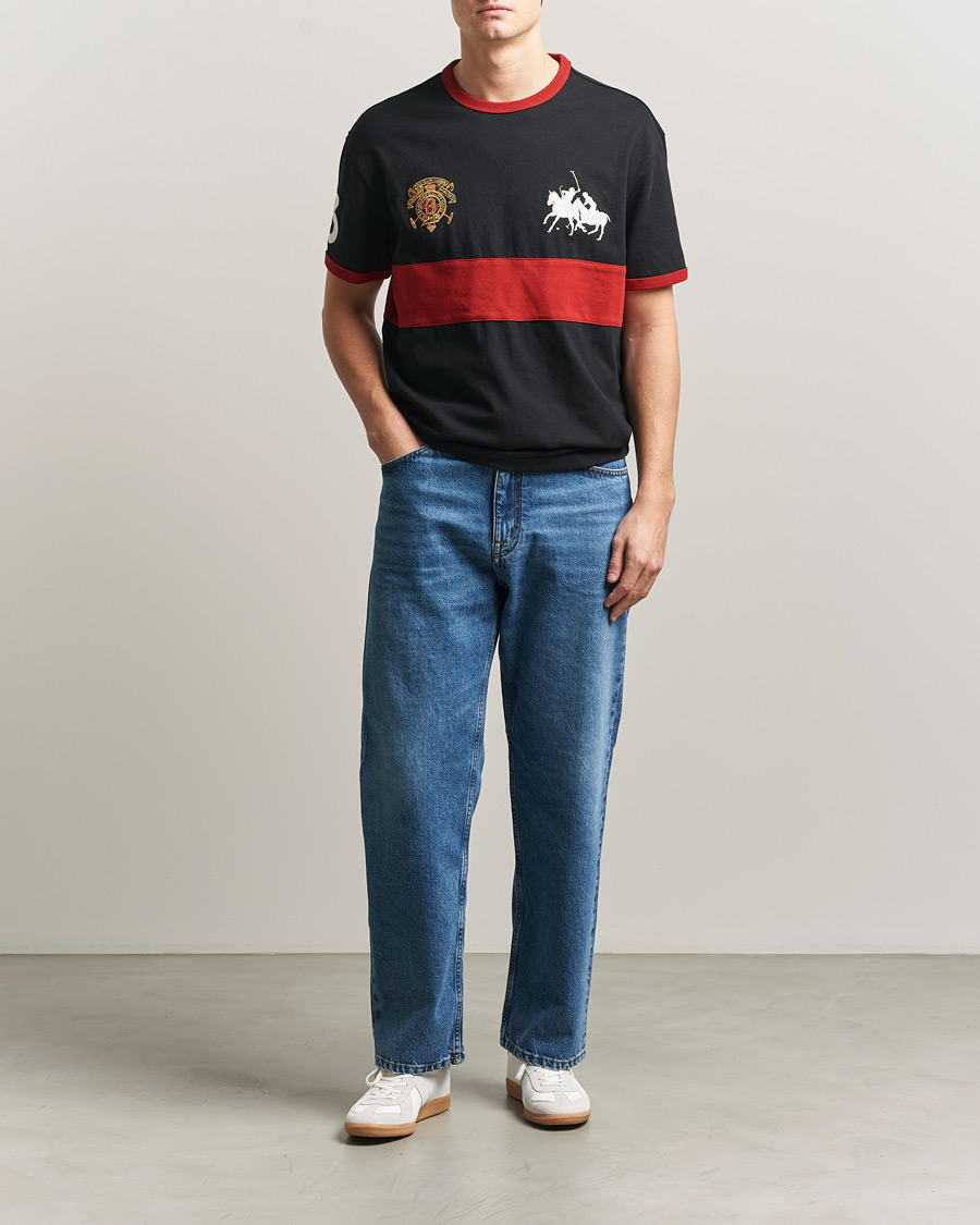 Herre | T-Shirts | Polo Ralph Lauren | Jersey Logo T-Shirt Polo Black/Sweet Tomato
