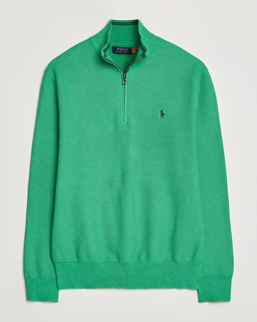 Herre | Trøjer | Polo Ralph Lauren | Textured Half Zip Palm Green Heather
