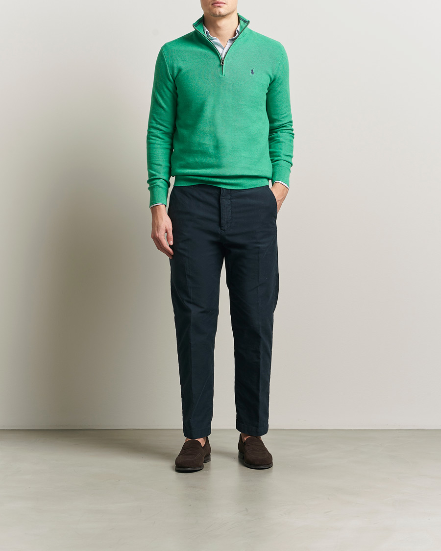 Herre | Trøjer | Polo Ralph Lauren | Textured Half Zip Palm Green Heather