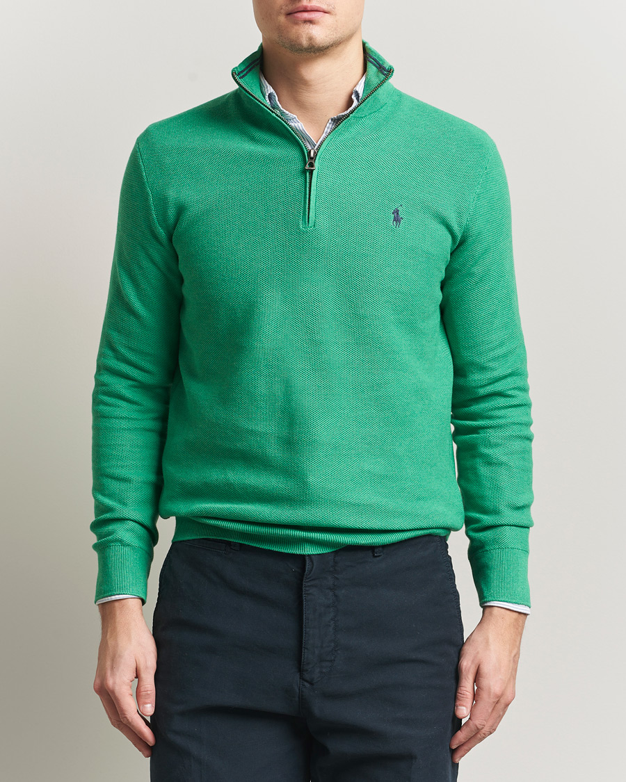 Herre | Trøjer | Polo Ralph Lauren | Textured Half Zip Palm Green Heather