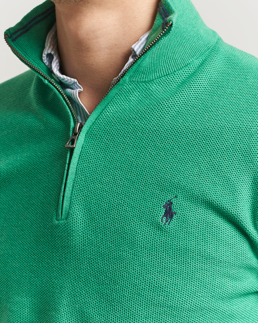 Herre | Trøjer | Polo Ralph Lauren | Textured Half Zip Palm Green Heather