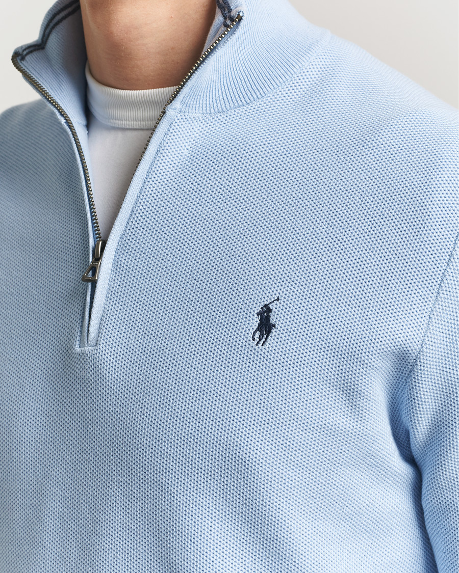 Herre | Trøjer | Polo Ralph Lauren | Textured Half Zip Office Blue