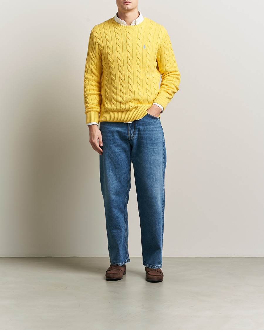 Herre | Trøjer | Polo Ralph Lauren | Cotton Cable Pullover Sunfish Yellow