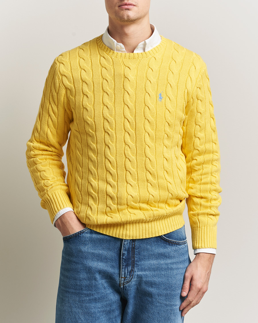 Herre | Trøjer | Polo Ralph Lauren | Cotton Cable Pullover Sunfish Yellow
