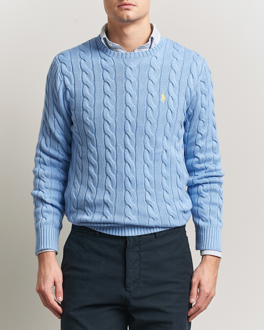 Herre | Trøjer | Polo Ralph Lauren | Cotton Cable Pullover Austin Blue