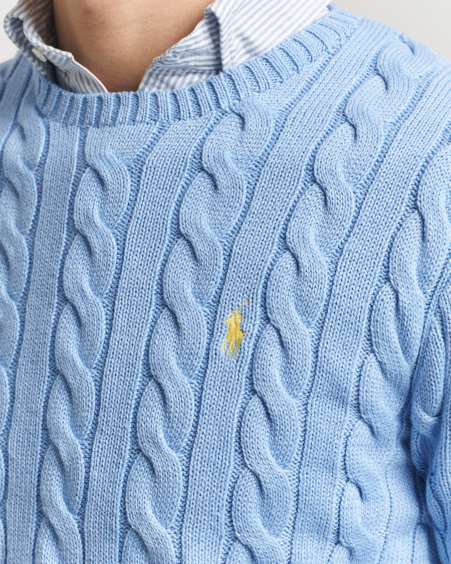 Herre | Trøjer | Polo Ralph Lauren | Cotton Cable Pullover Austin Blue
