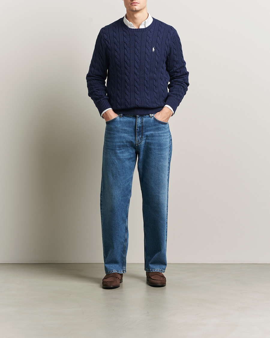 Herre | Trøjer | Polo Ralph Lauren | Cotton Cable Pullover Bright Navy