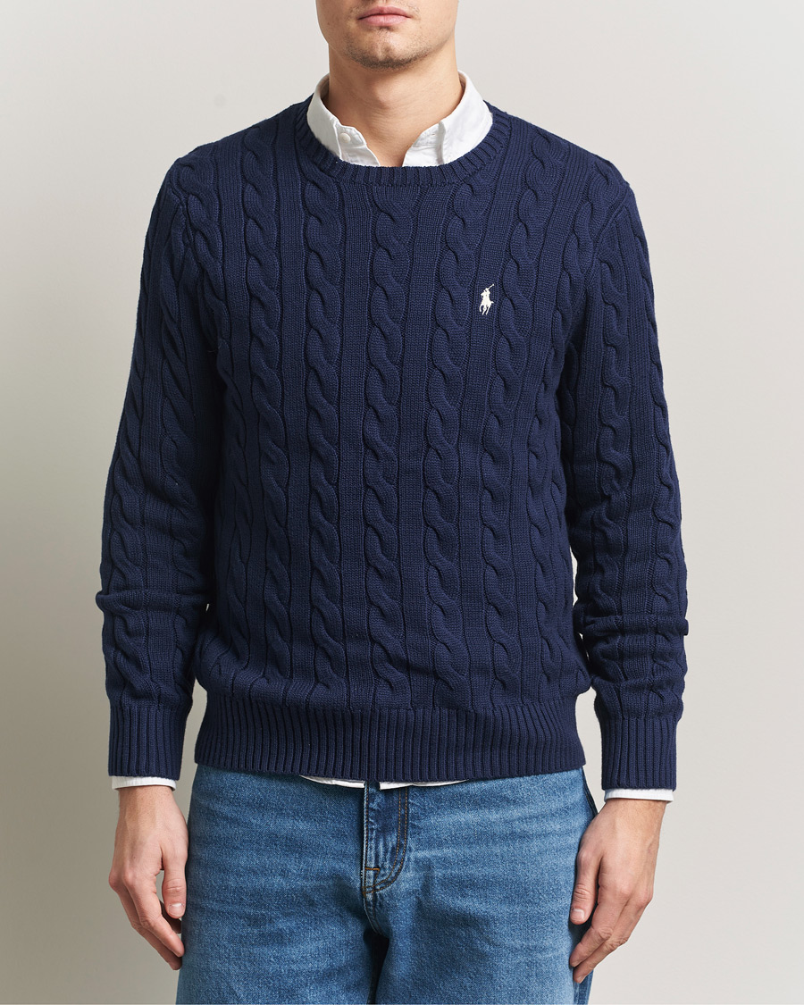 Herre | Trøjer | Polo Ralph Lauren | Cotton Cable Pullover Bright Navy