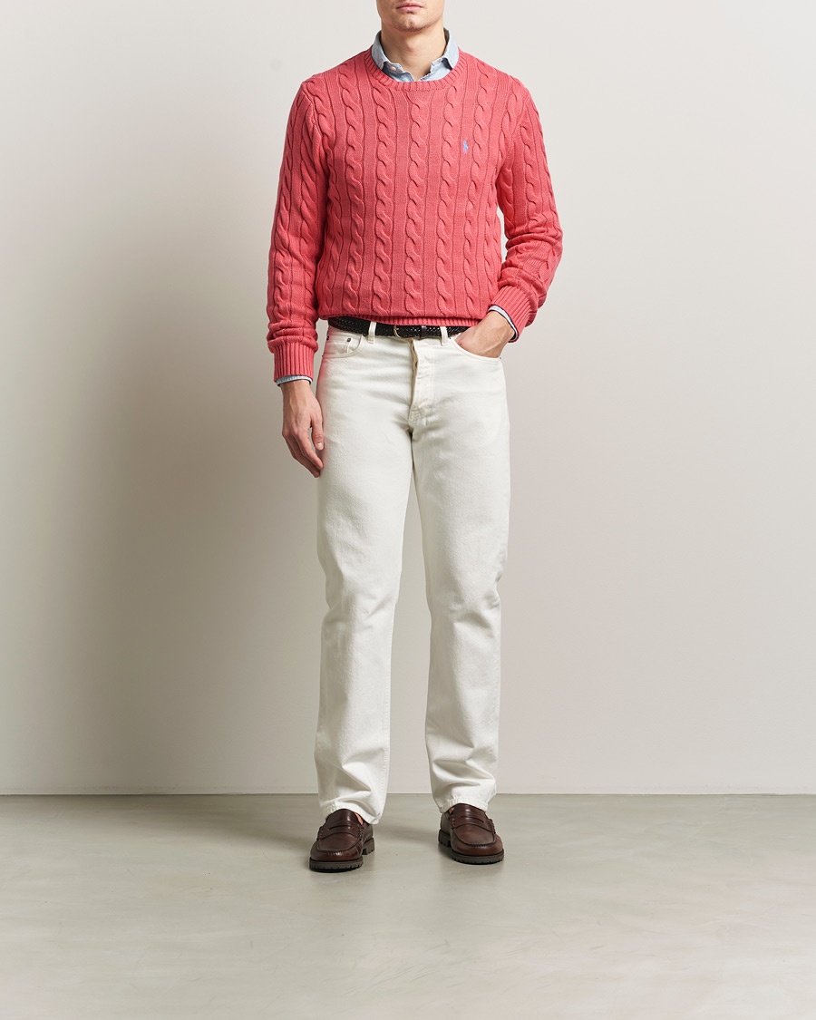 Herre | Trøjer | Polo Ralph Lauren | Cotton Cable Pullover Pale Red