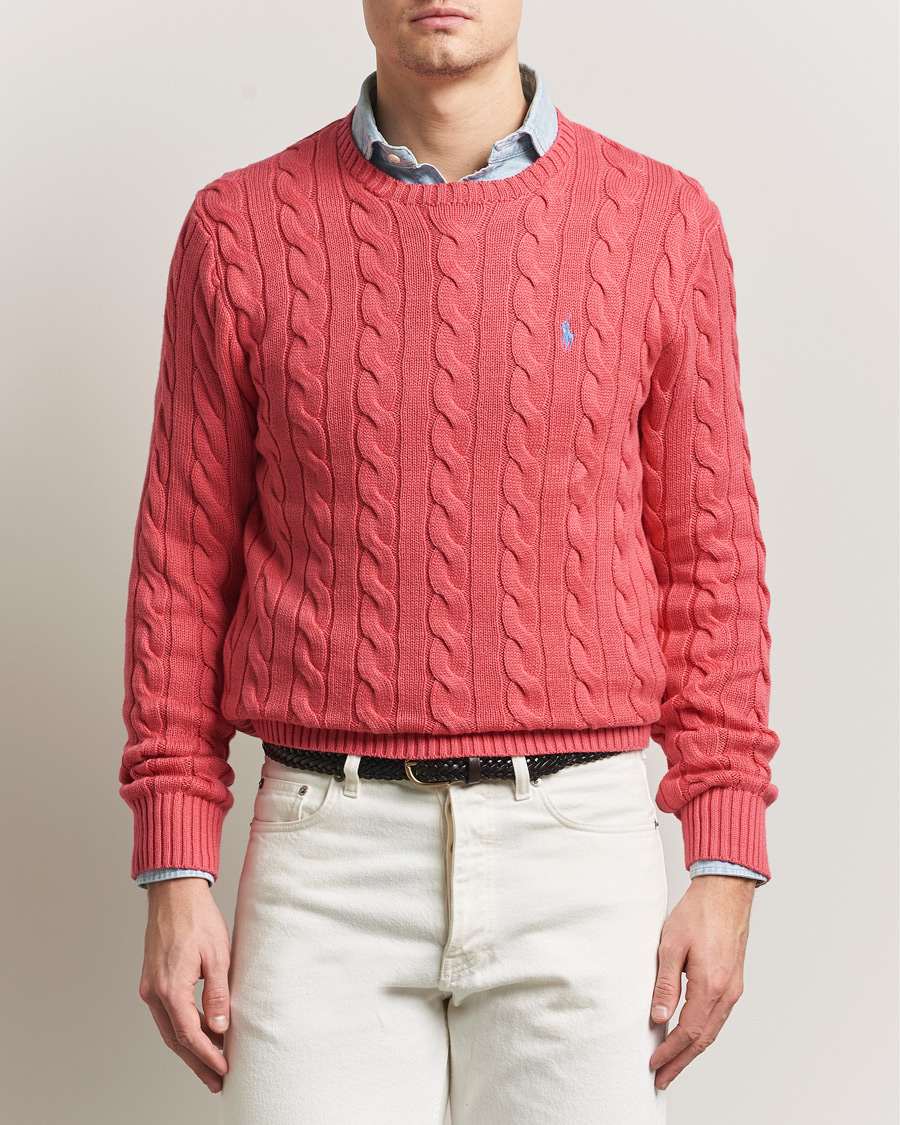 Herre | Trøjer | Polo Ralph Lauren | Cotton Cable Pullover Pale Red