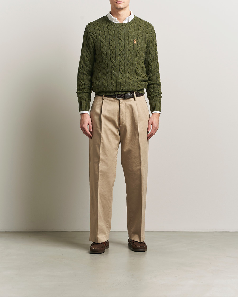 Herre | Trøjer | Polo Ralph Lauren | Cotton Cable Pullover Garden Trail Heather