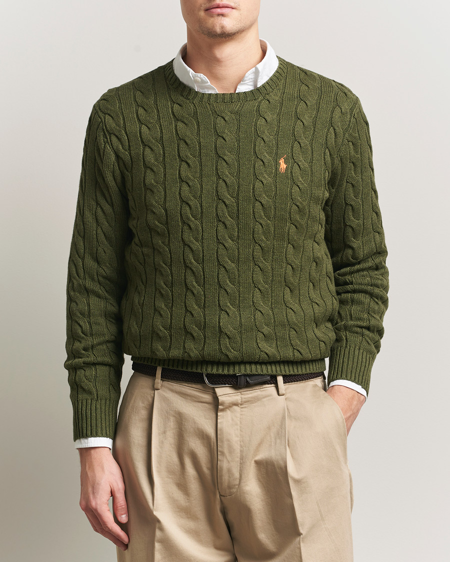 Herre | Trøjer | Polo Ralph Lauren | Cotton Cable Pullover Garden Trail Heather