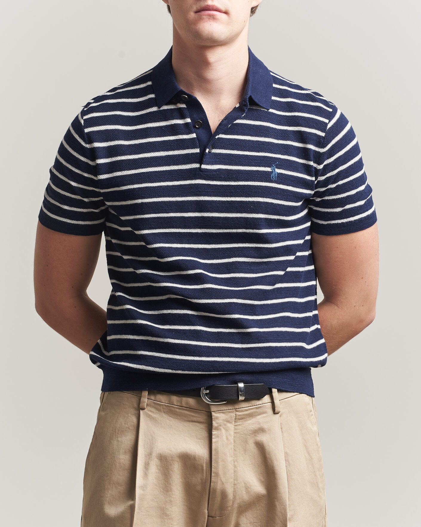 Herre | Polotrøjer | Polo Ralph Lauren | Cotton Blend Striped Polo Bright Navy Combo