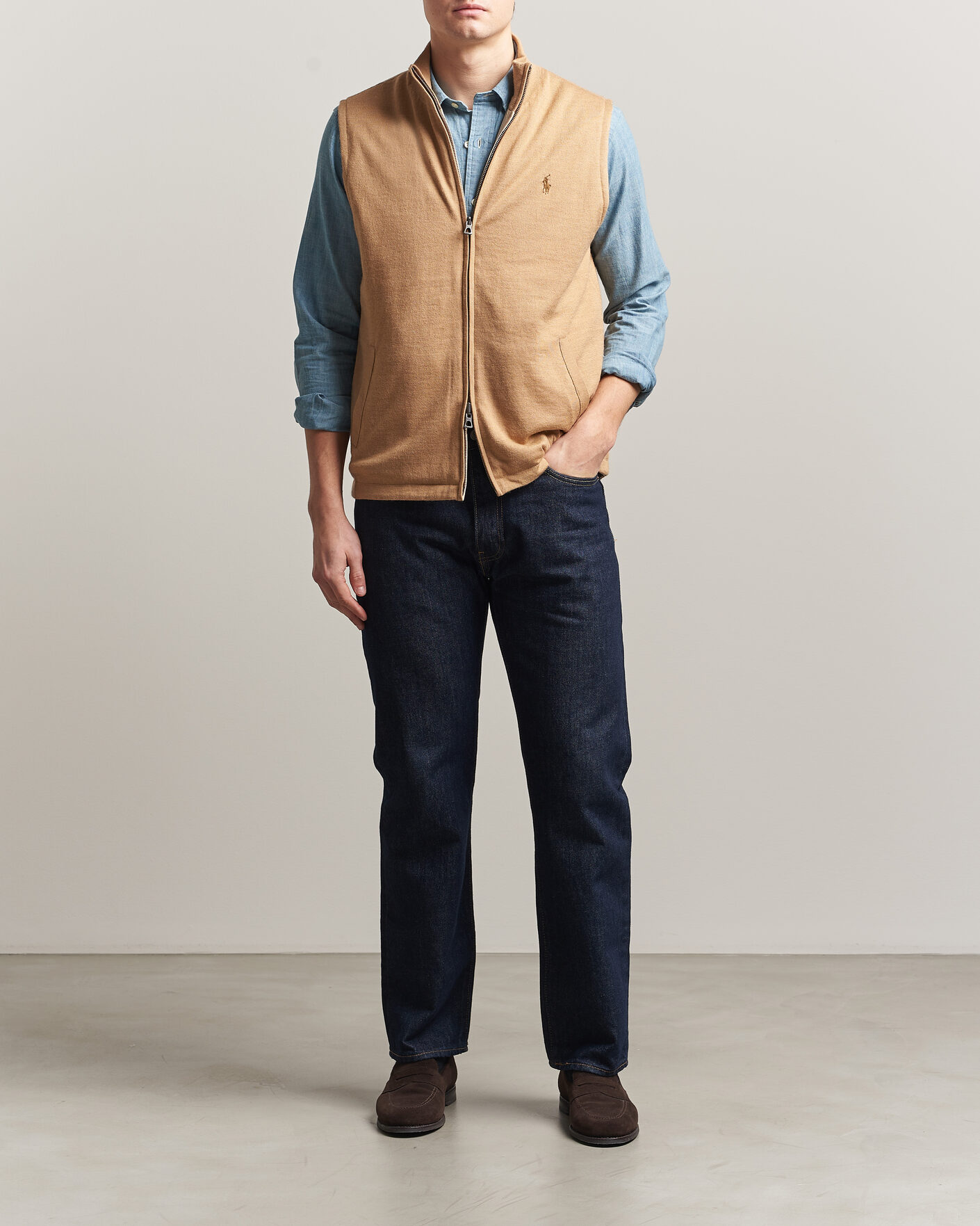 Herre | Trøjer | Polo Ralph Lauren | Wool Blend Vest Camel Combo