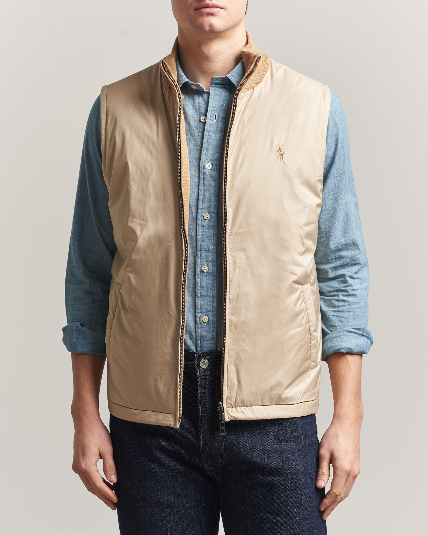 Herre | Trøjer | Polo Ralph Lauren | Wool Blend Vest Camel Combo