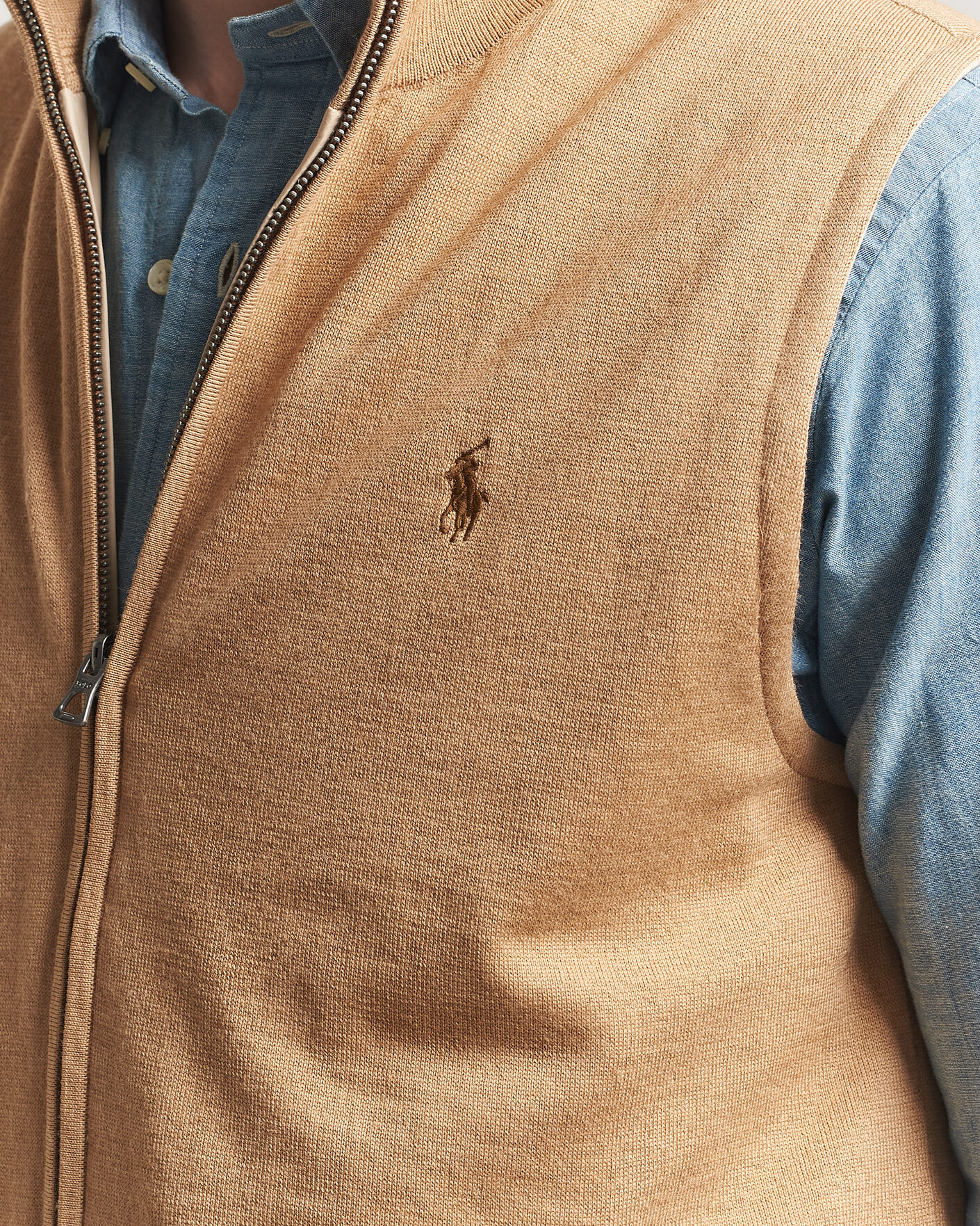 Herre | Trøjer | Polo Ralph Lauren | Wool Blend Vest Camel Combo