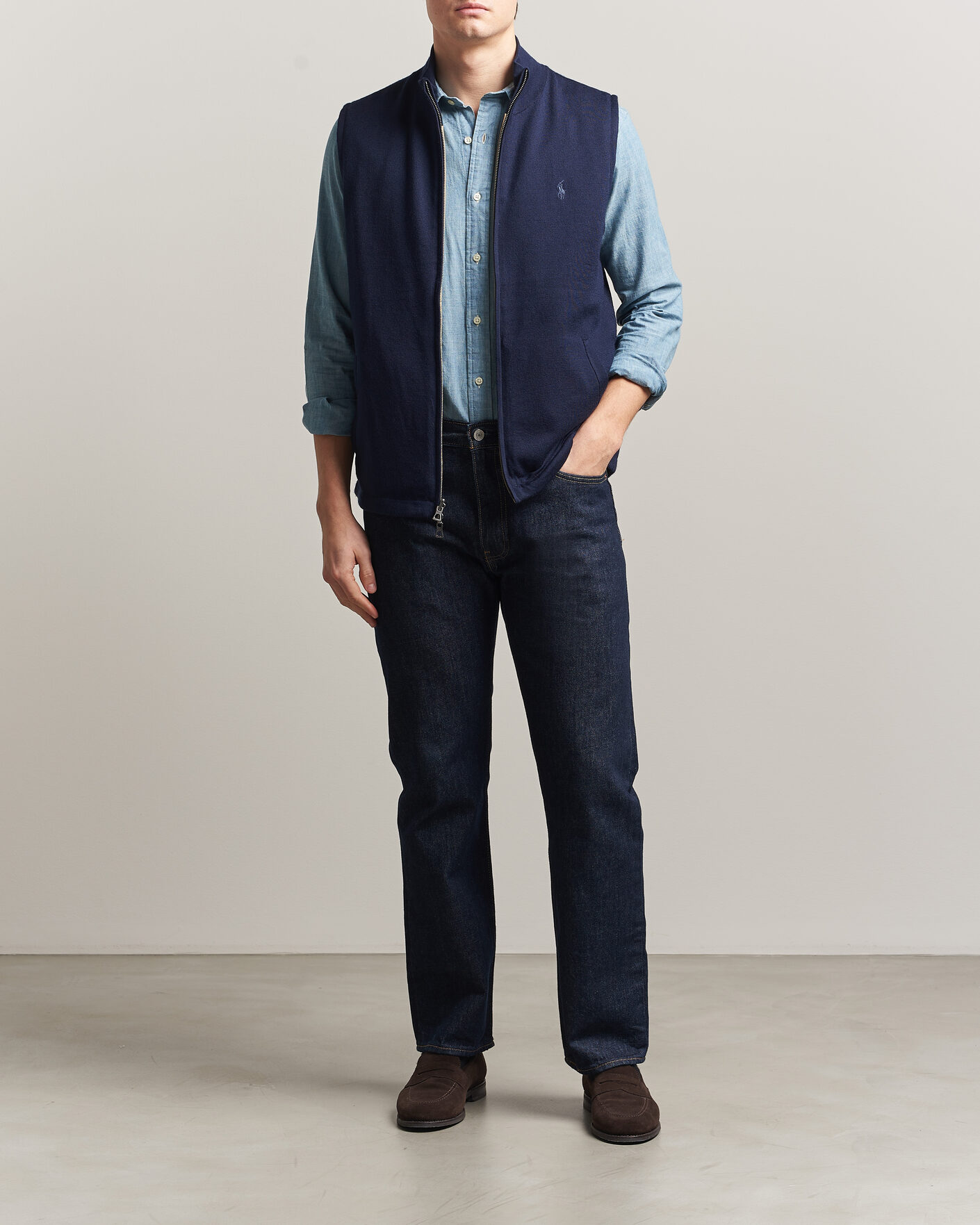 Herre | Trøjer | Polo Ralph Lauren | Wool Blend Vest Navy Combo