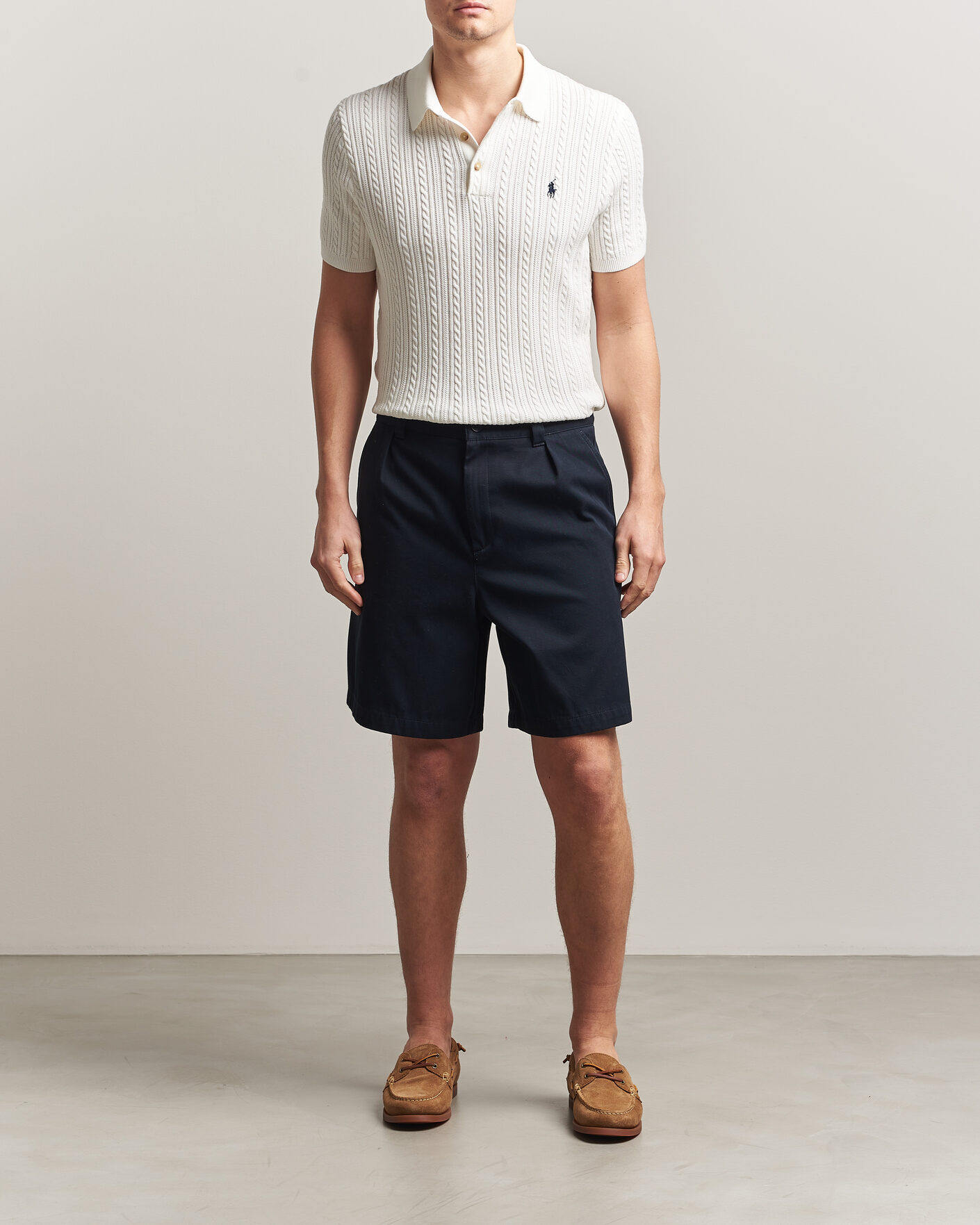 Herre | Polotrøjer | Polo Ralph Lauren | Cotton Polo Deckwash White/Navy