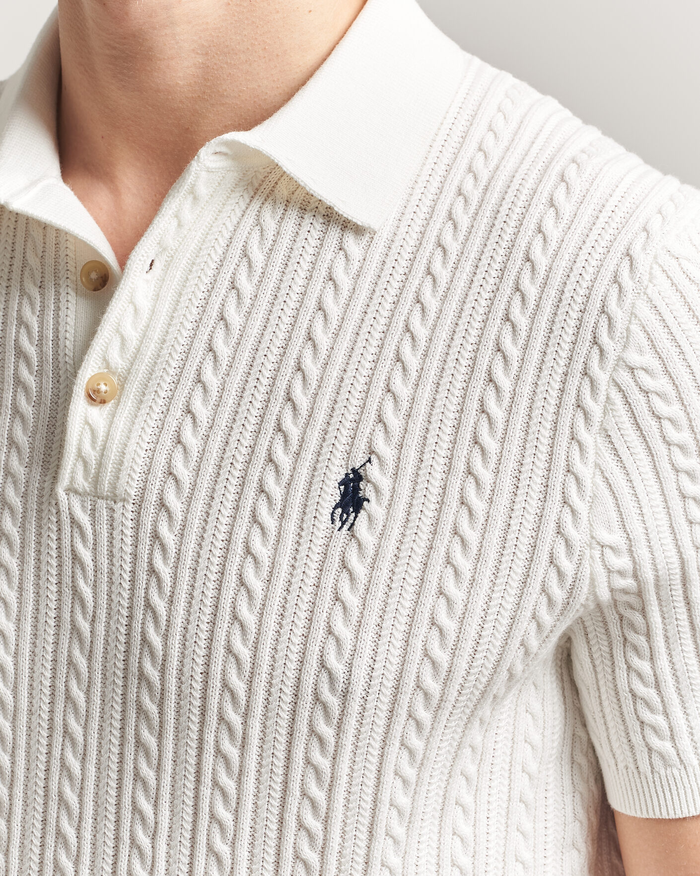 Herre | Polotrøjer | Polo Ralph Lauren | Cotton Polo Deckwash White/Navy