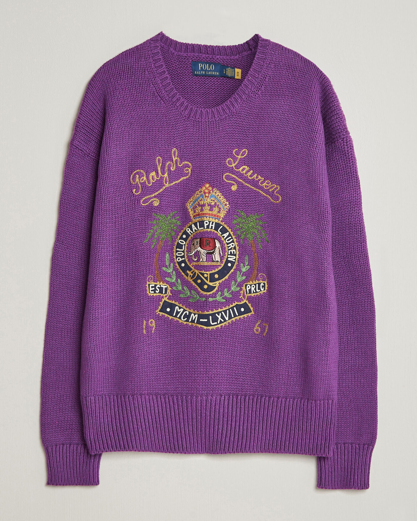 Herre | Trøjer | Polo Ralph Lauren | Cotton Logo Sweater Purple Heahter
