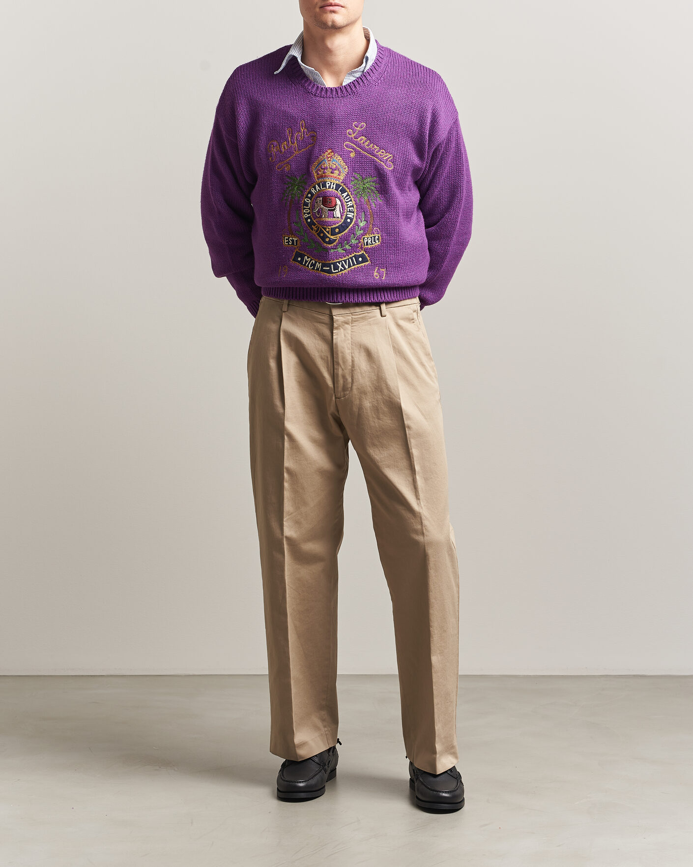 Herre | Trøjer | Polo Ralph Lauren | Cotton Logo Sweater Purple Heahter