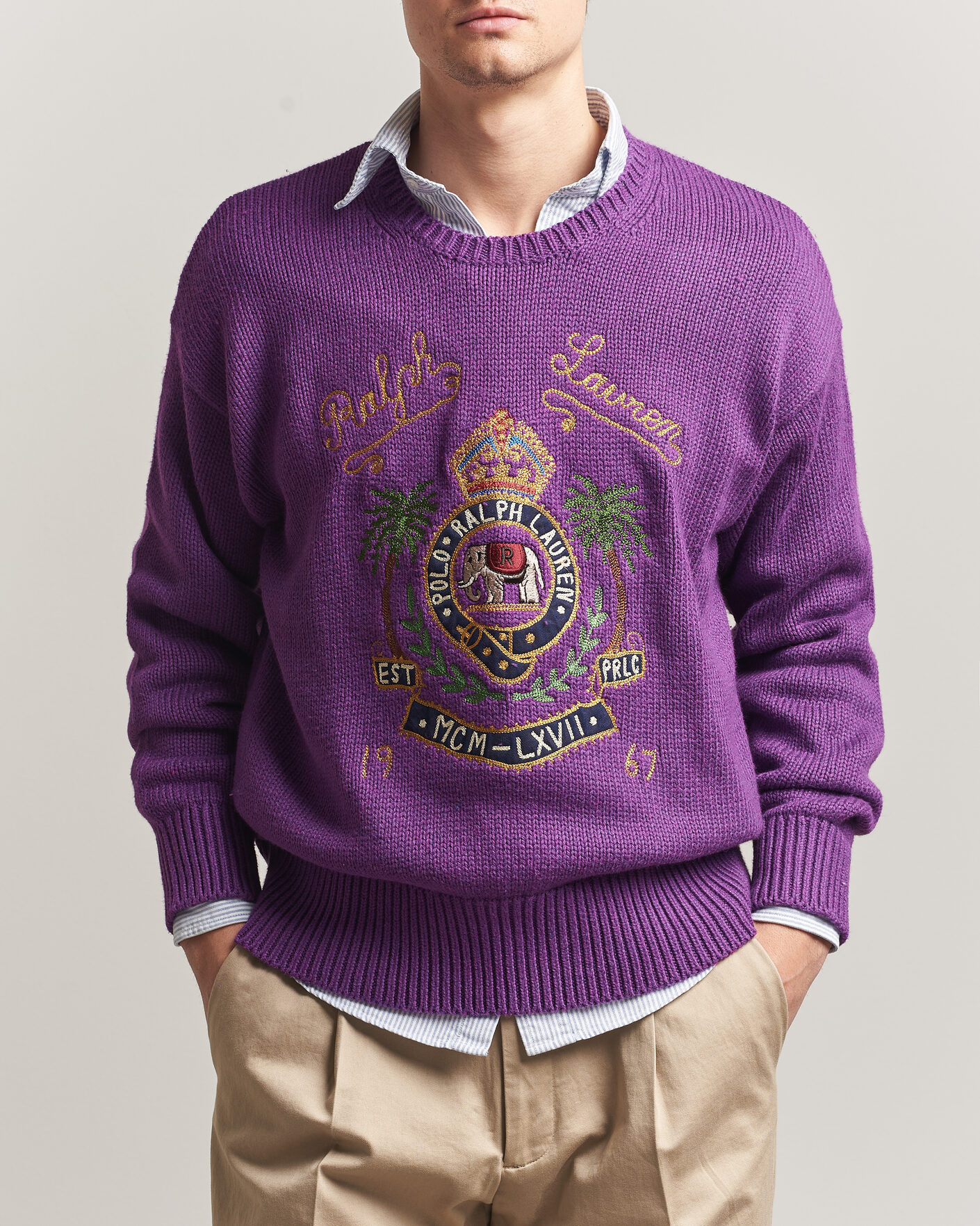 Herre | Trøjer | Polo Ralph Lauren | Cotton Logo Sweater Purple Heahter