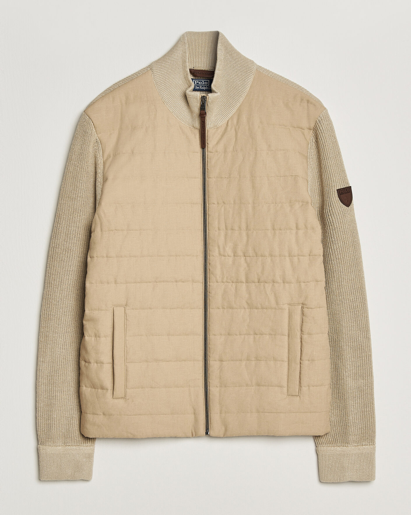 Herre | Trøjer | Polo Ralph Lauren | Linen Full Zip Sweater Coastal Beige