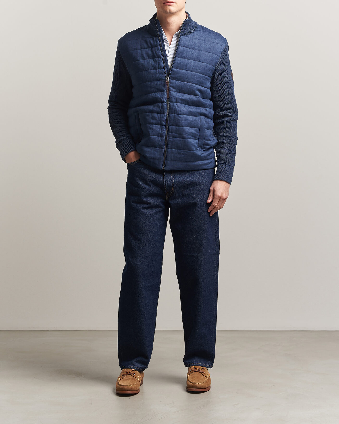 Herre | Trøjer | Polo Ralph Lauren | Linen Full Zip Sweater Navy