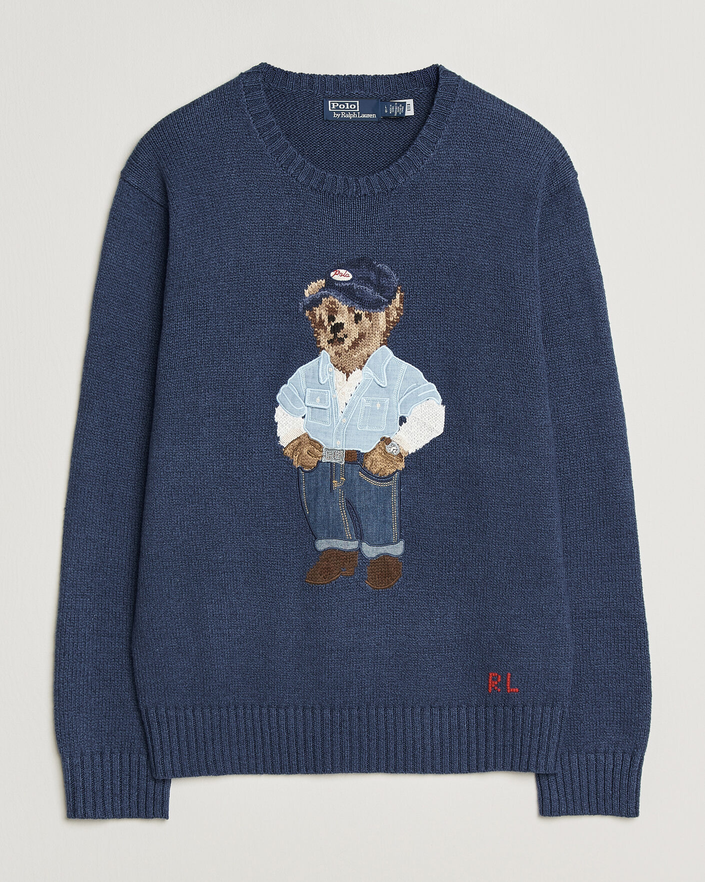 Herre | Trøjer | Polo Ralph Lauren | Cotton Linen Bear Sweater Light Navy