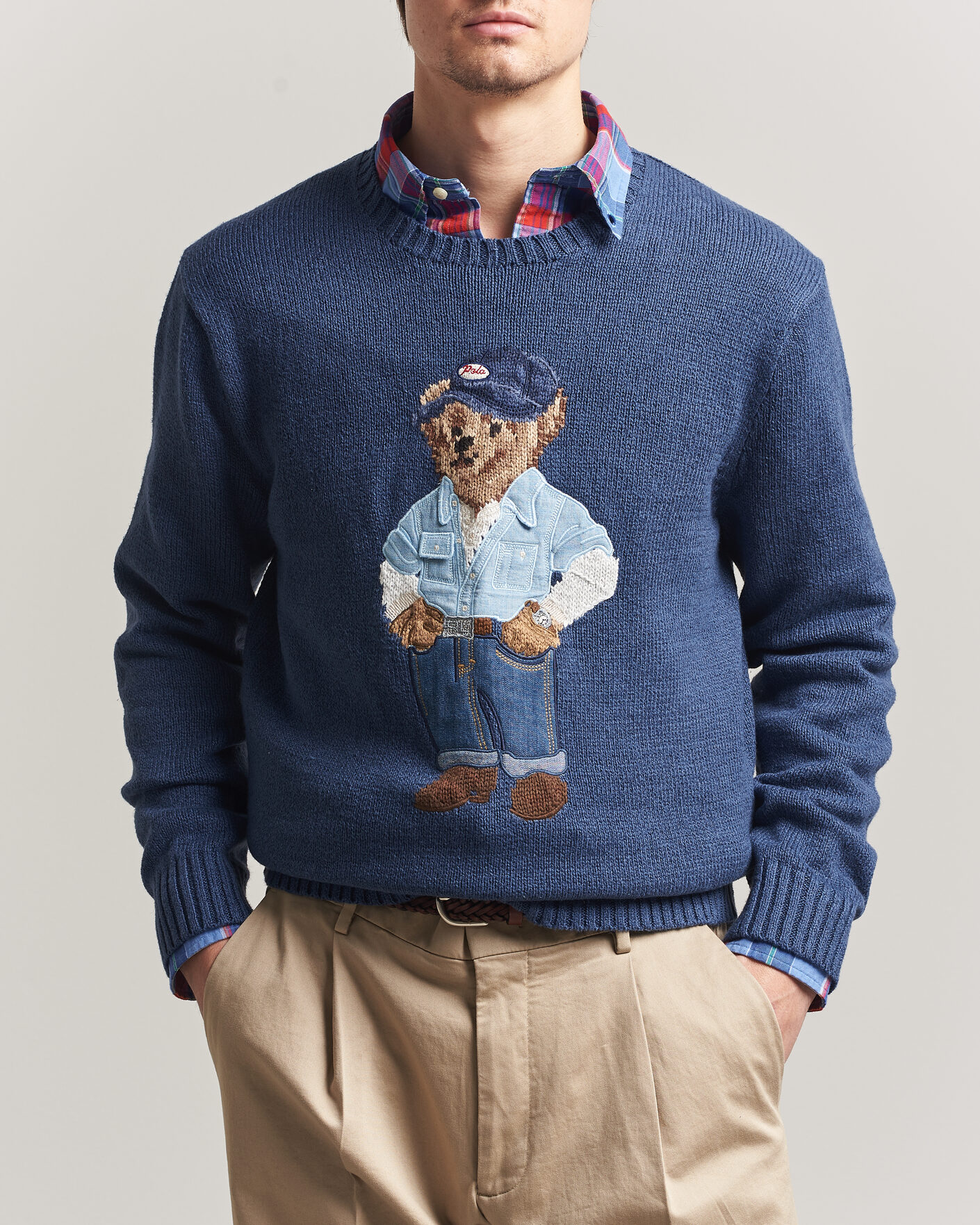 Herre | Trøjer | Polo Ralph Lauren | Cotton Linen Bear Sweater Light Navy