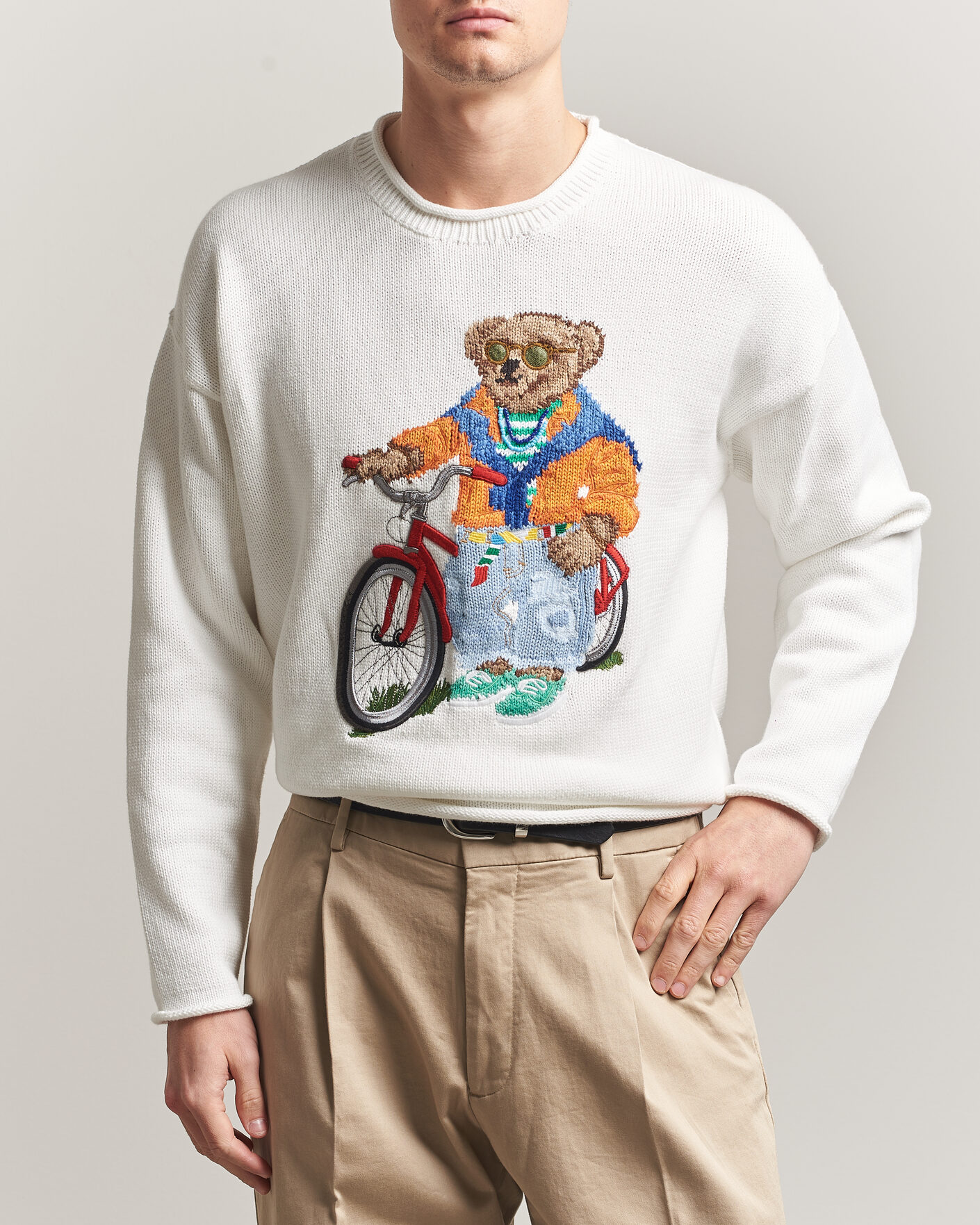 Herre | Trøjer | Polo Ralph Lauren | Cotton Bear Sweater Deckwash White