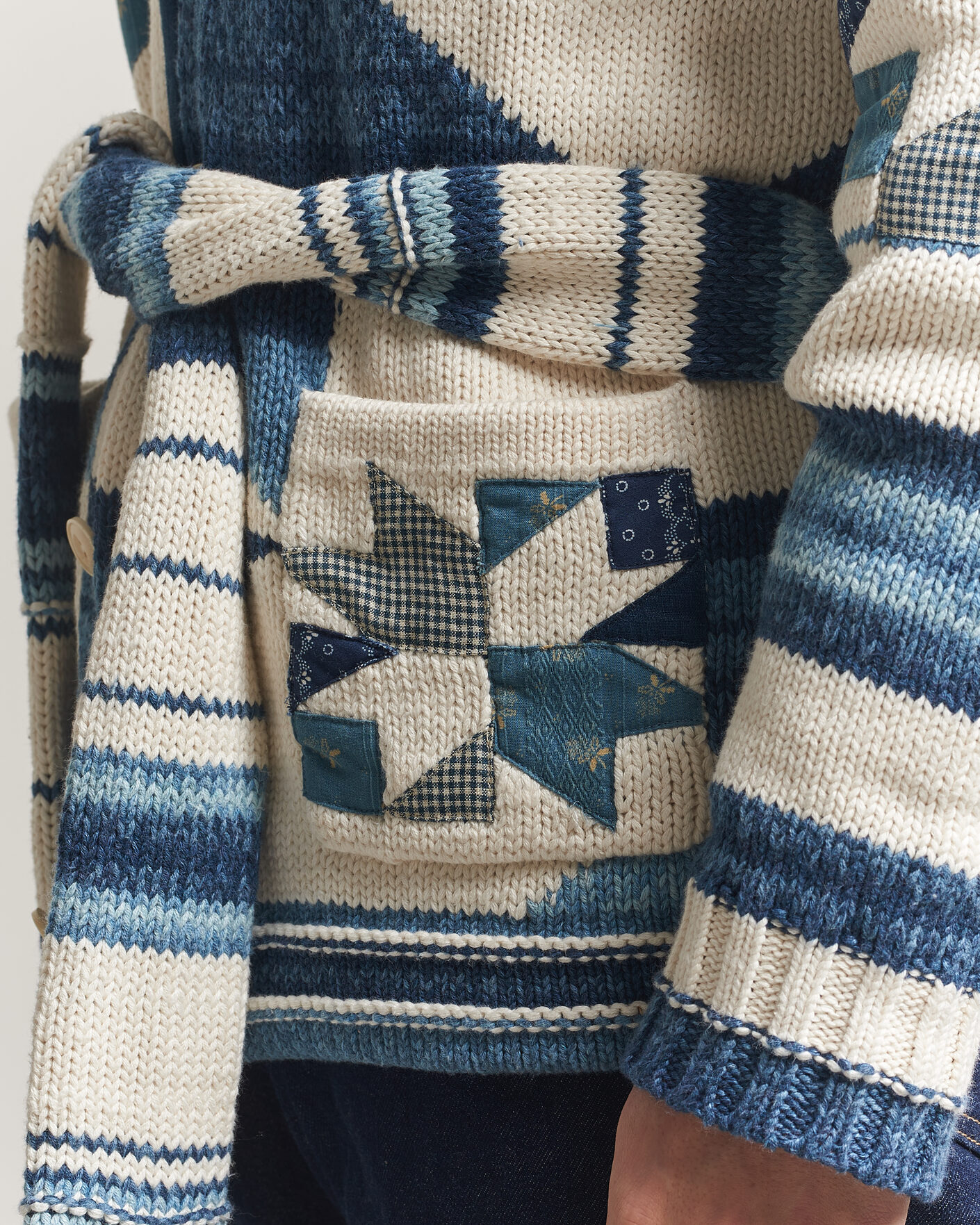 Herre | Trøjer | Polo Ralph Lauren | Cotton Linen Cardigan Cream Blue Combo