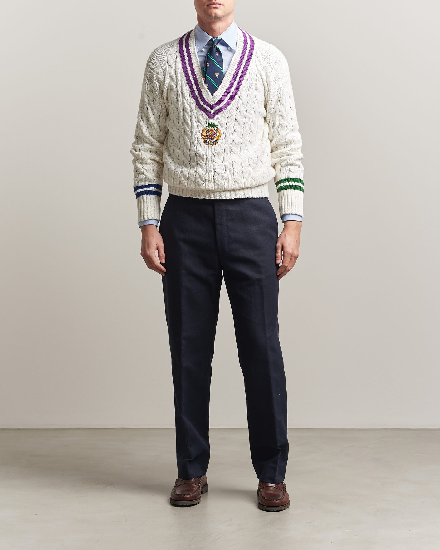 Herre | Trøjer | Polo Ralph Lauren | Cotton Linen Blend Sweater Cream Combo