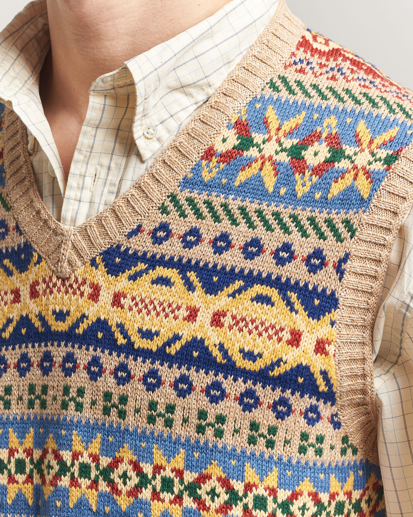 Herre | Trøjer | Polo Ralph Lauren | Cotton Linen Blend Vest Tan Combo