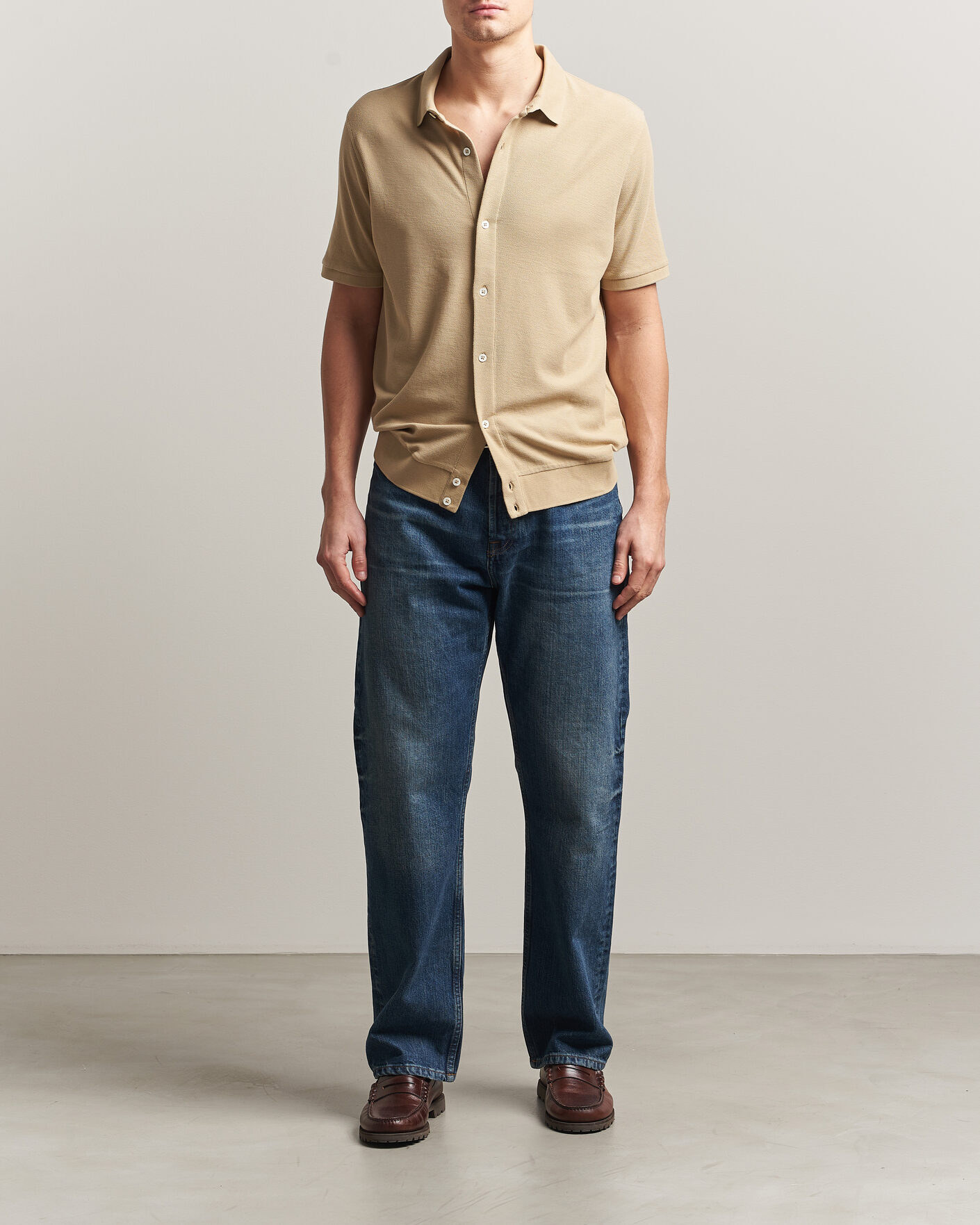 Herre | Polotrøjer | Polo Ralph Lauren | Cotton Knitted Polo Coastal Beige