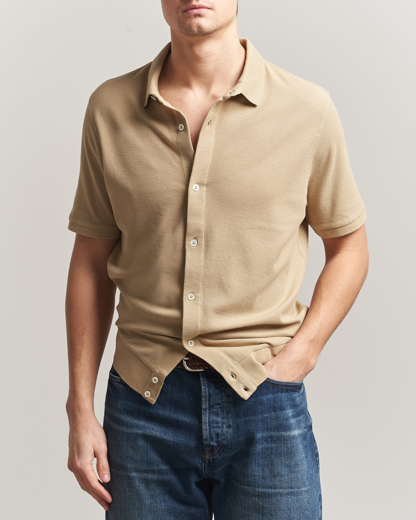 Herre | Polotrøjer | Polo Ralph Lauren | Cotton Knitted Polo Coastal Beige