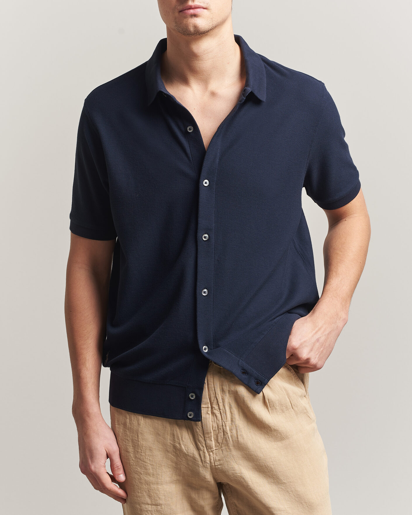 Herre | Polotrøjer | Polo Ralph Lauren | Cotton Knitted Polo Aviator Navy
