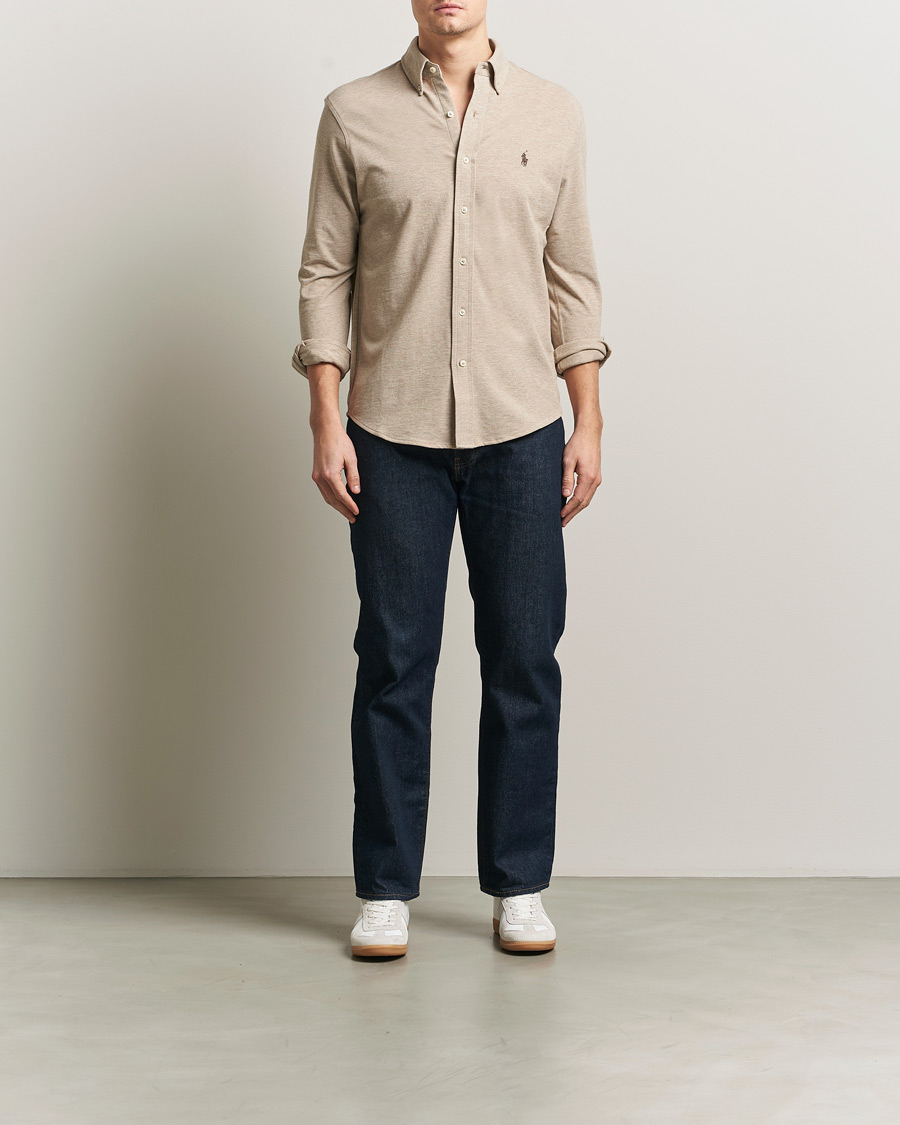 Herre | Skjorter | Polo Ralph Lauren | Featherweight Mesh Shirt Tuscan Beige