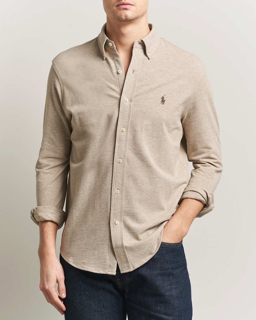Herre | Skjorter | Polo Ralph Lauren | Featherweight Mesh Shirt Tuscan Beige