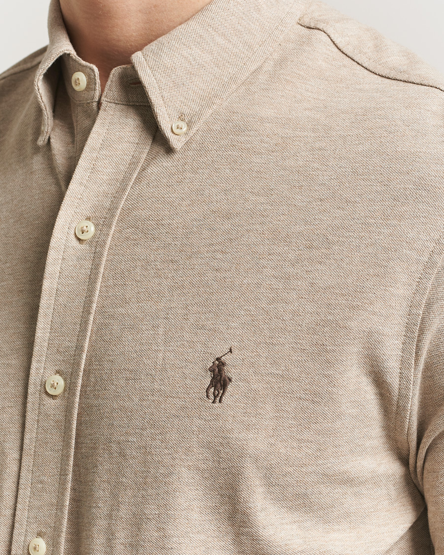 Herre | Skjorter | Polo Ralph Lauren | Featherweight Mesh Shirt Tuscan Beige