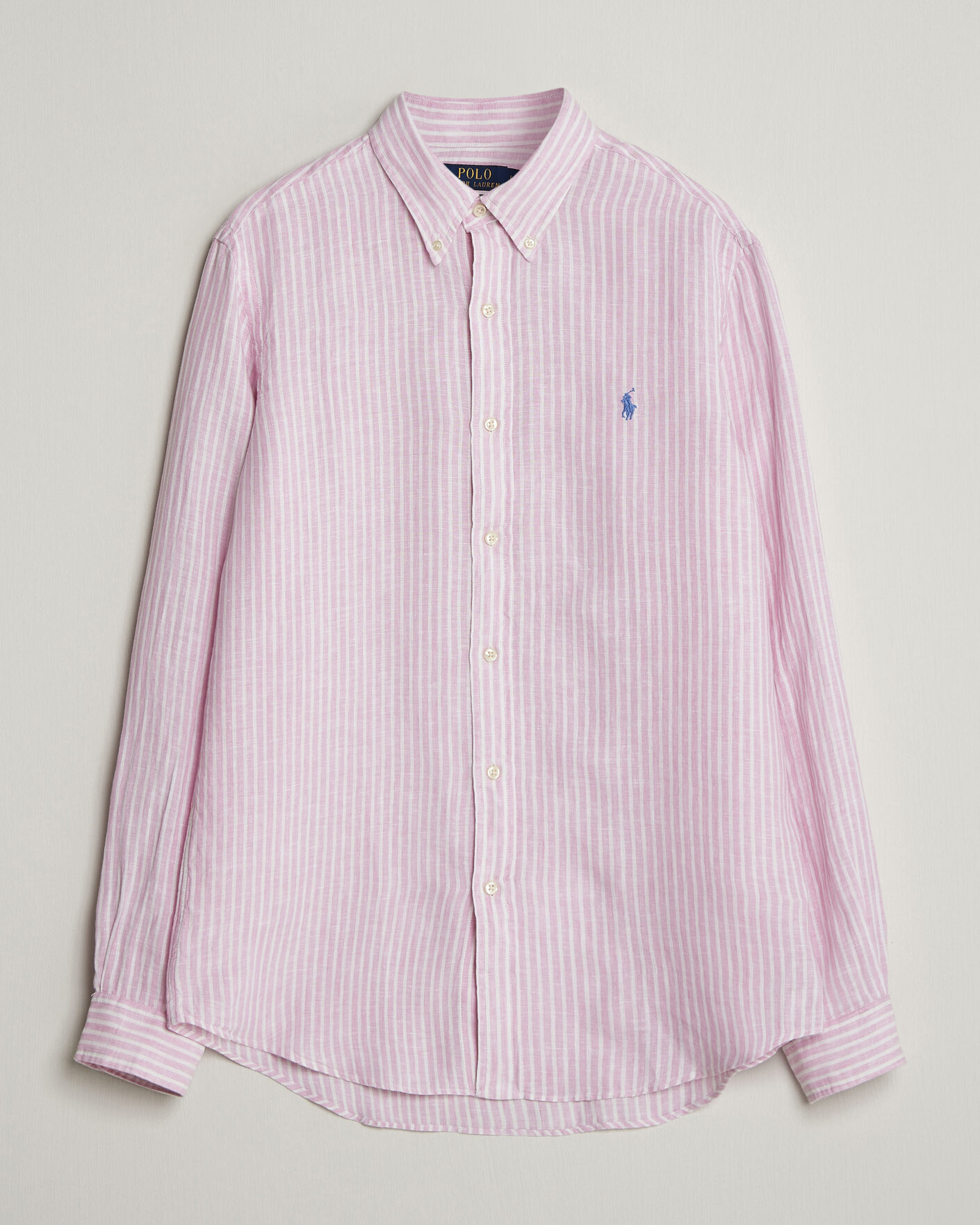 Herre | Skjorter | Polo Ralph Lauren | Custom Fit Linen Shirt Pink/White